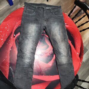 Motorcycle riding jeans, slide resistant with knee armor included